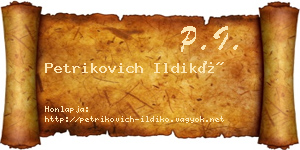 Petrikovich Ildikó névjegykártya
