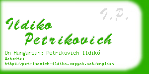 ildiko petrikovich business card