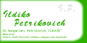 ildiko petrikovich business card